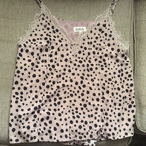 Black and Cream Polka Dot Women's Top